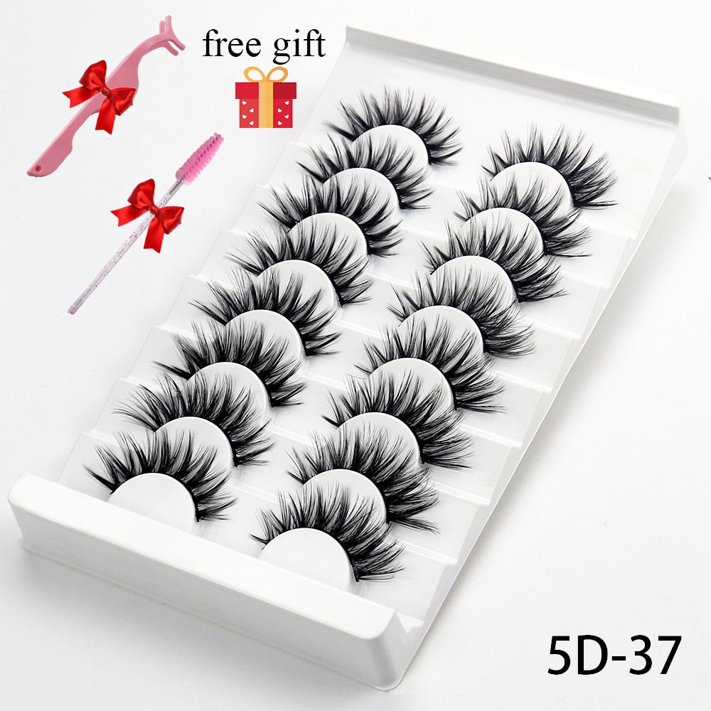 5/8 Pairs Of  Mink 3D Natural False Eyelashes - Sullys Beauty 