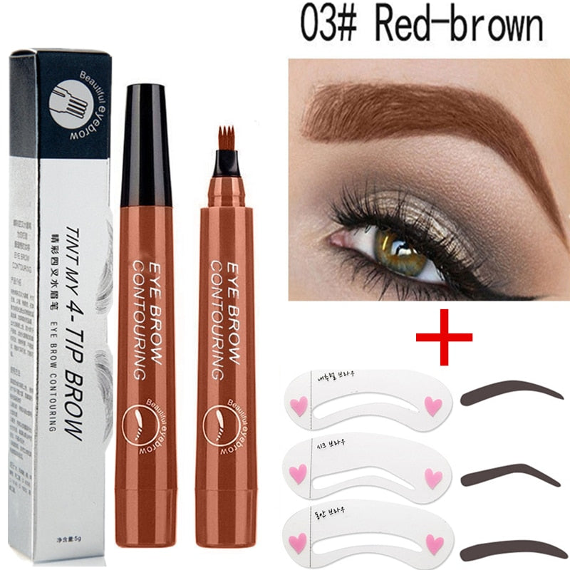 5-Color Four-Pronged Eyebrow Waterproof Long-Lasting  Pencil Eyebrow Shadow - Sullys Beauty 